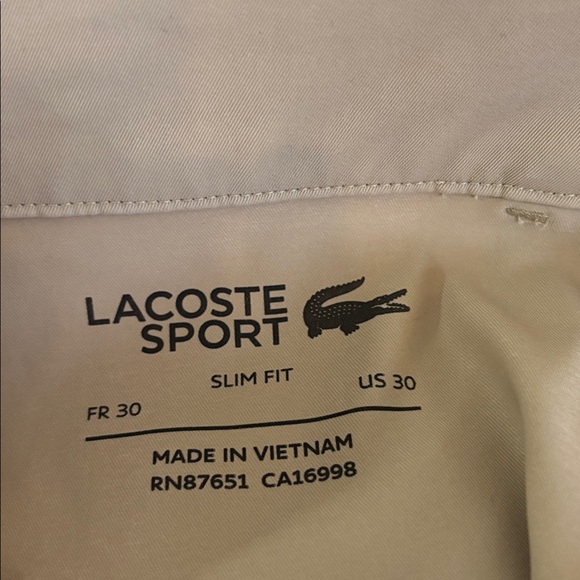 LACOSTE sport  slim fit ultra dry Golf Shorts size 30 - Picture 6 of 7